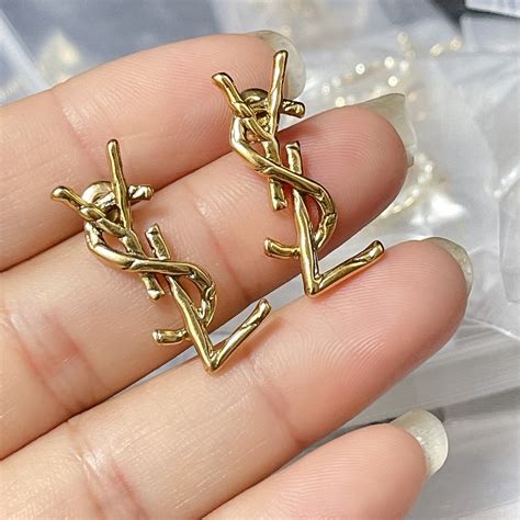 ysl logo earrings replica|ysl lipstick earrings.